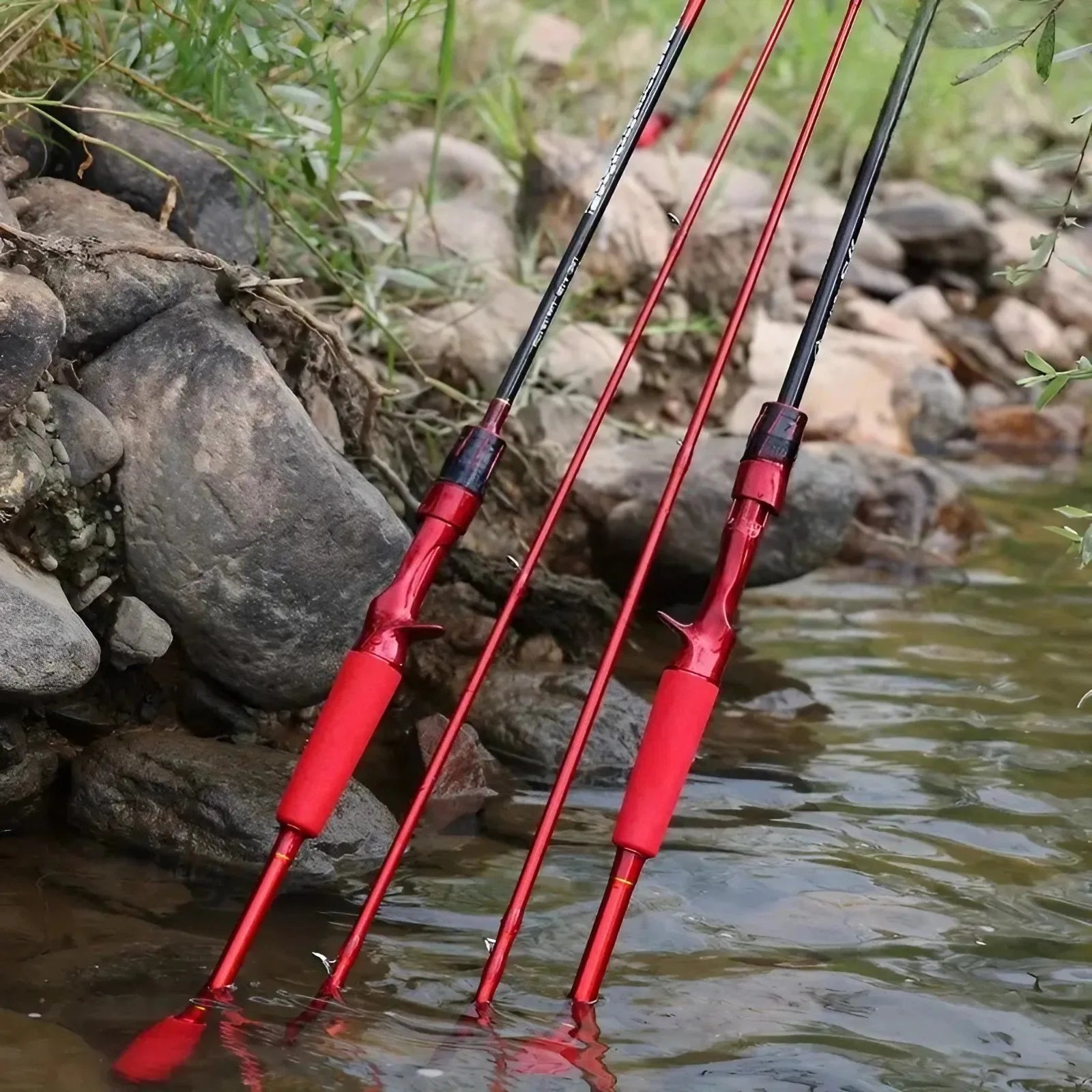 180cm Carbon Fiber Fly Fishing Rod - Red EVA Grip