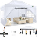 10x15 Pop up Canopy Tent Heavy Duty Gazebo with 4 Sidewalls