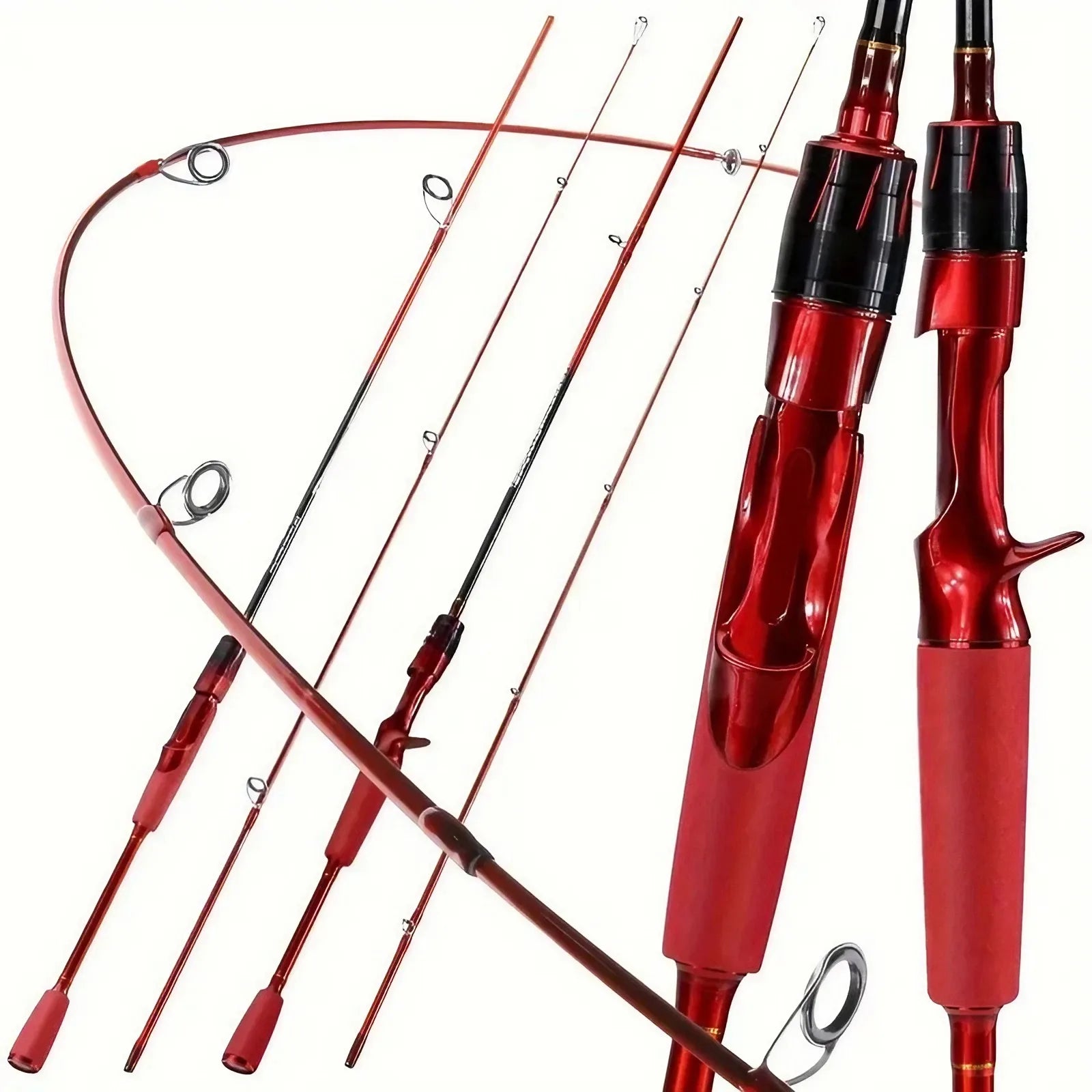 180cm Carbon Fiber Fly Fishing Rod - Red EVA Grip