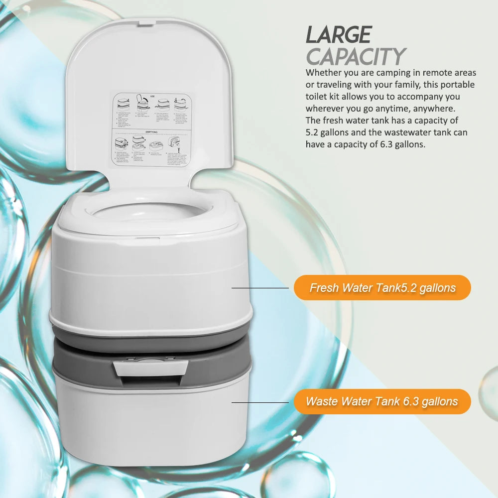 Portable Toilet Camping Potty with Tissue Storage