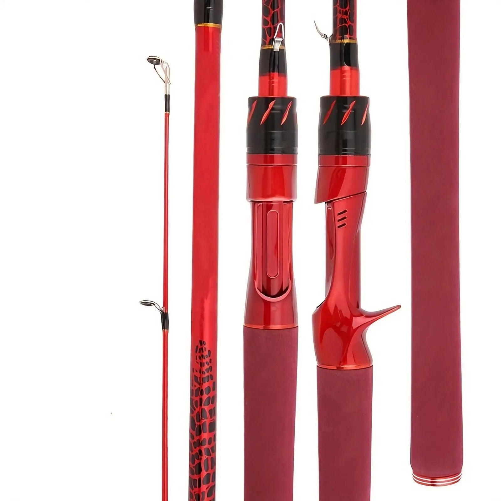 180cm Carbon Fiber Fly Fishing Rod - Red EVA Grip