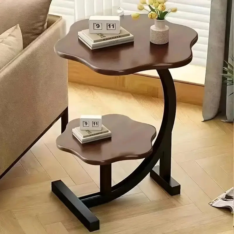 Elegant 2 Layers Flower Shape table Marble Texture
