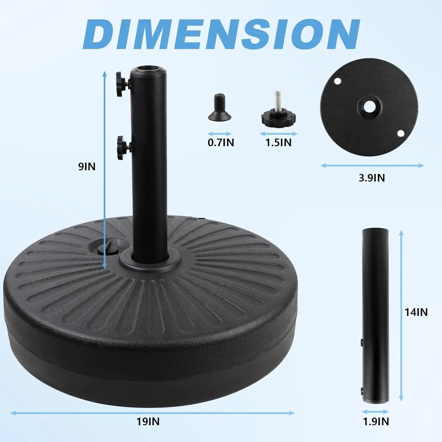 Outdoor Furniture Weighted Base Anti-Wind Sand/Water Fillable