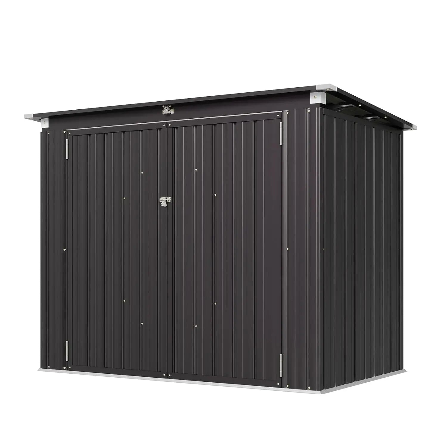 80 cu ft Metal Storage Shed with Garbage Can Organizer for 2 Bins