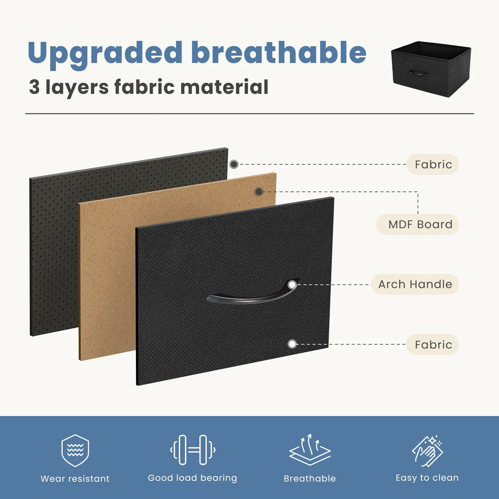 Dresser For Bedroom With 7 Fabric Drawers Organizer Storage