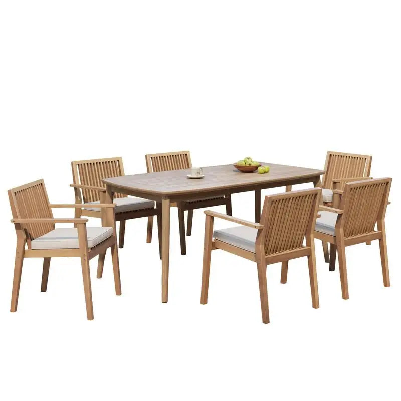 7-Piece Acacia Outdoor Dining Set - 70.75" Table