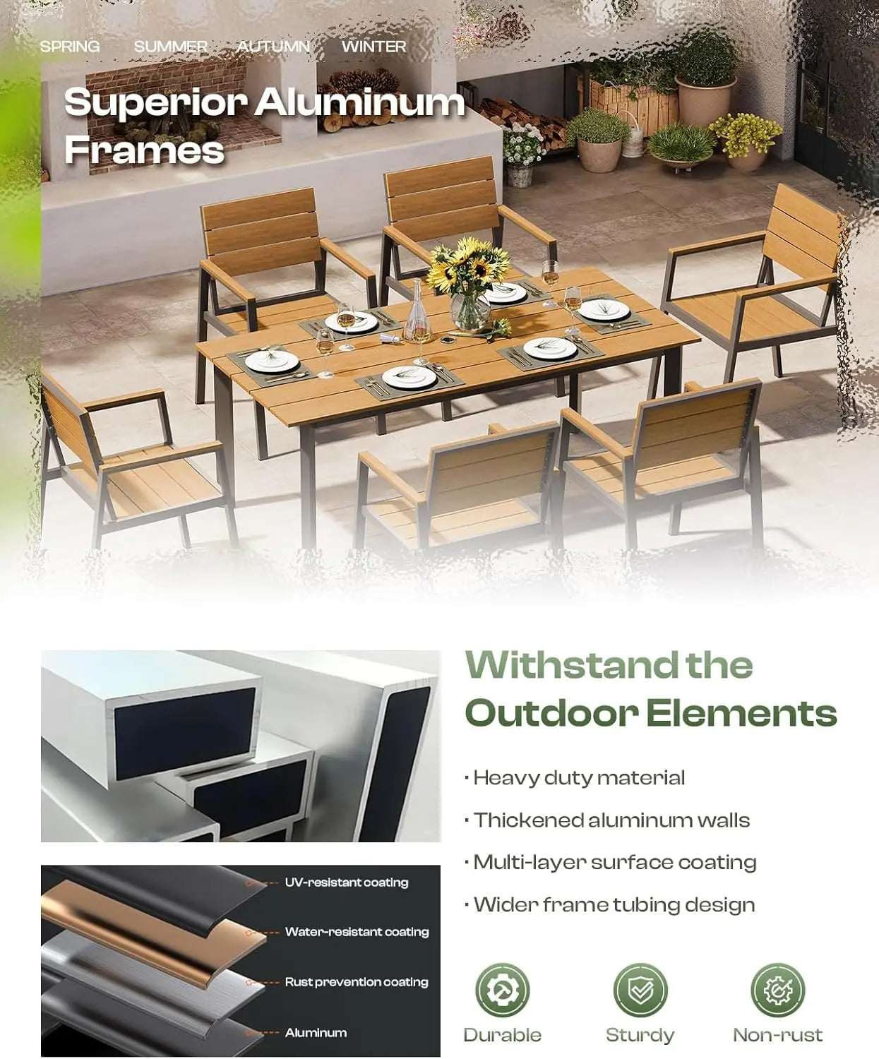 7 Piece Outdoor Patio Set