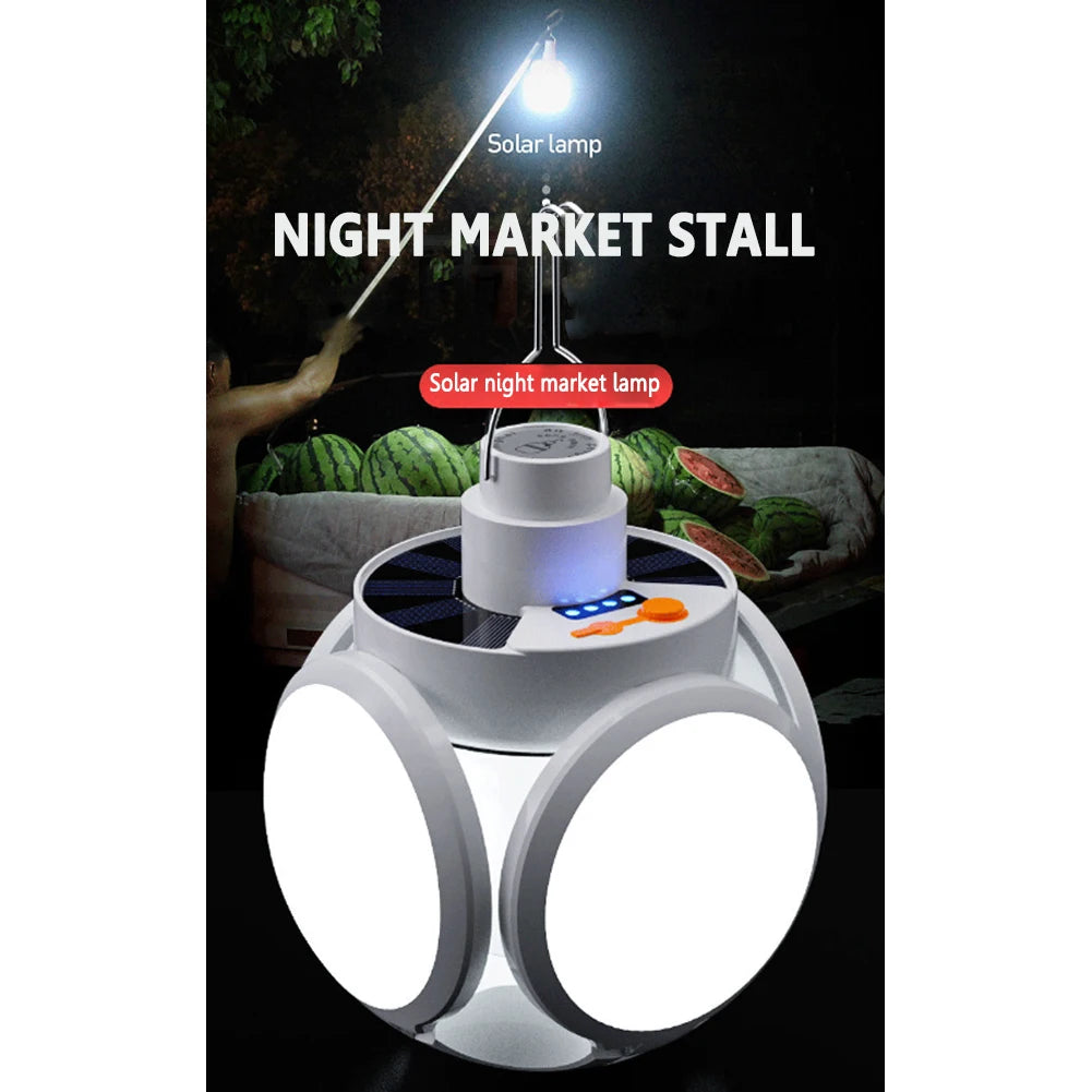 LED 5 Gear Solar Camping Light Bulb Rechargeable