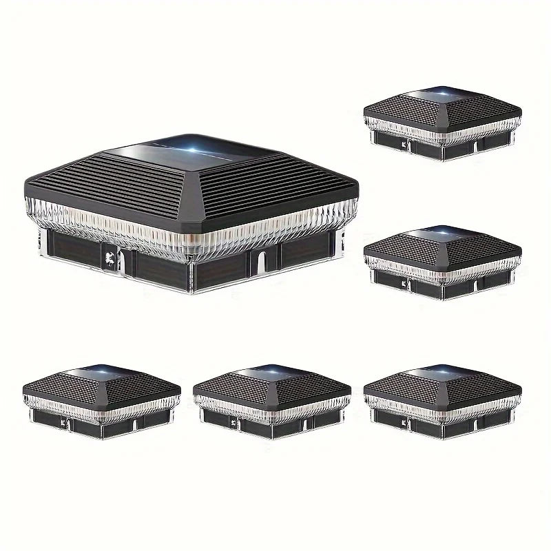 6 Pack 4x4 LED Solar Post Lights Outdoor 3 Modes