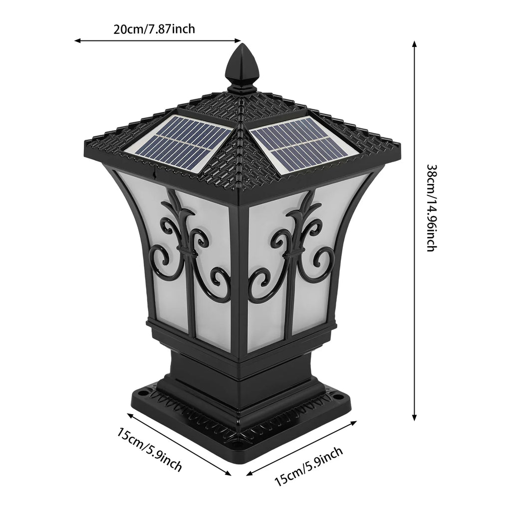 85-265V Outdoor Solar Electric Powered Post Light w\ Remote Control