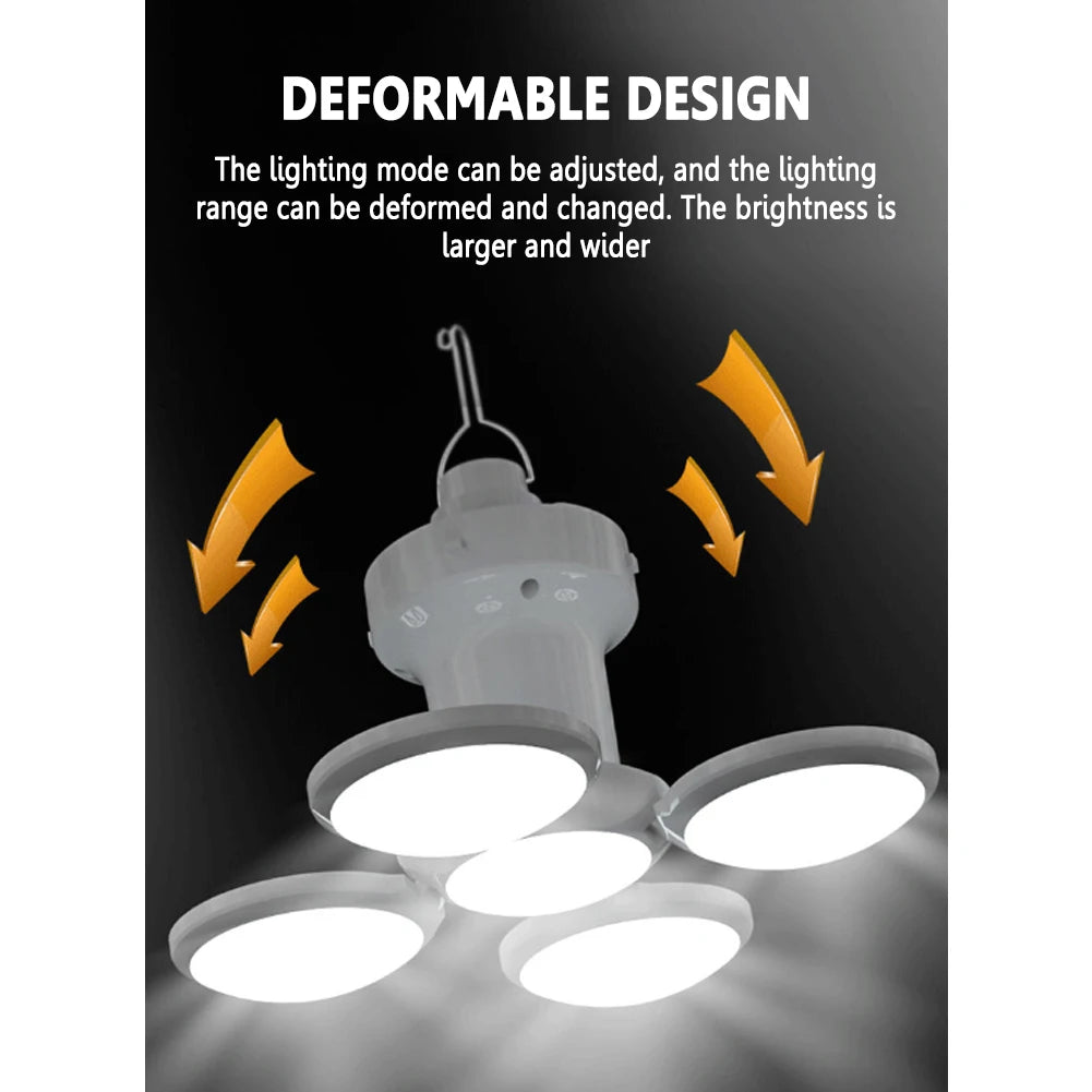 LED 5 Gear Solar Camping Light Bulb Rechargeable