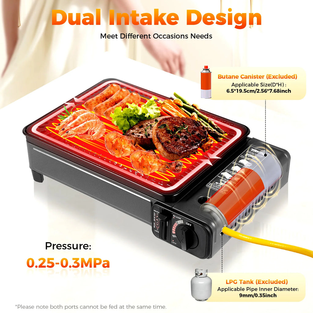 Portable Camping Grill Gas Stove Butane  For Traveling,