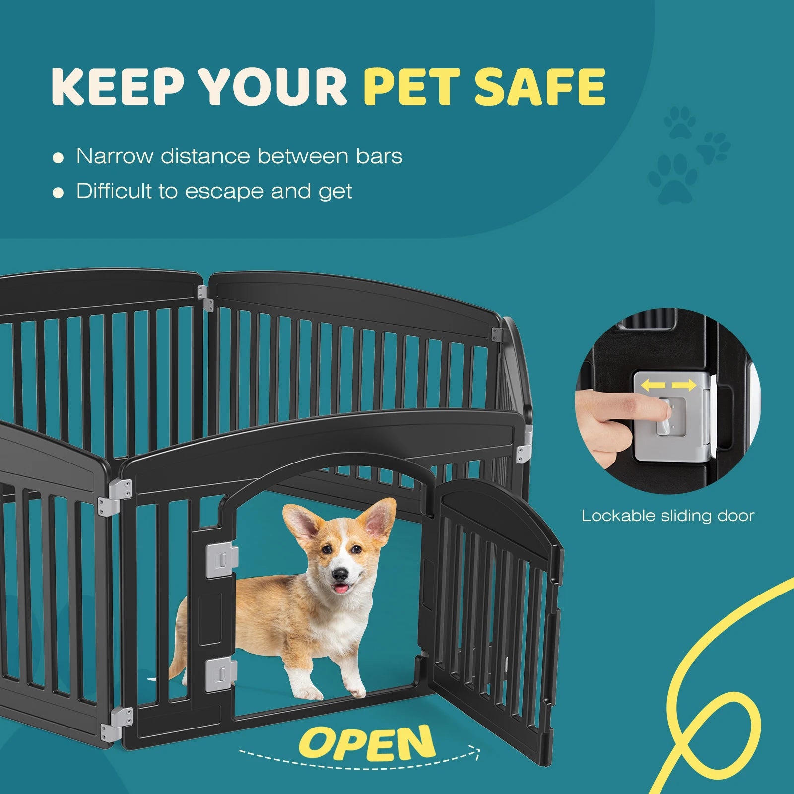 Plastic Dog Playpen 6 Panel 24IN Expandable Durable Fence