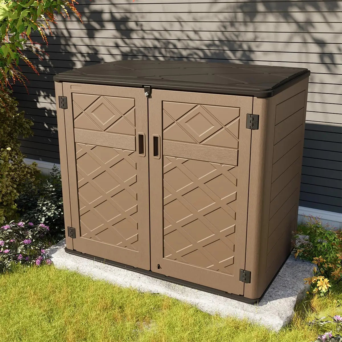 2025 48 Cu Ft Outdoor Storage Shed Waterproof Resin