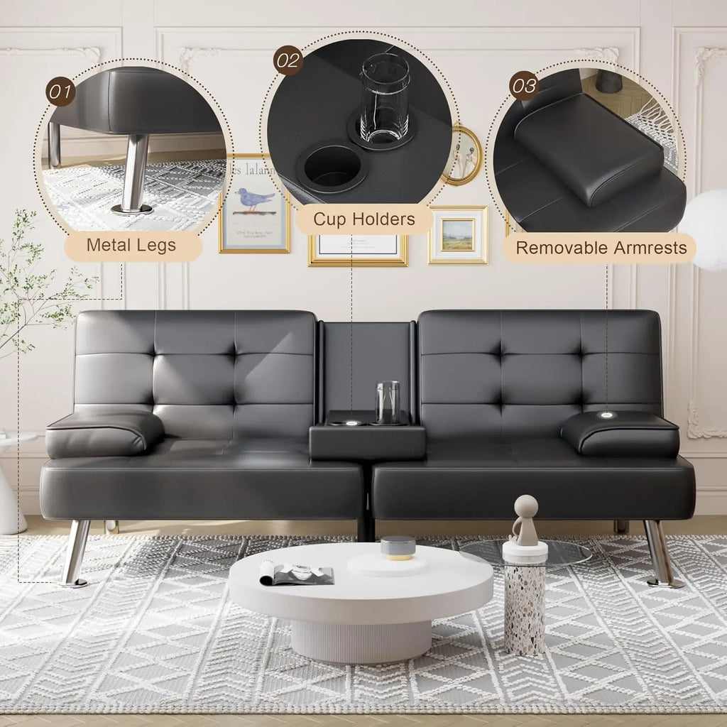 Convertible Folding Futon Sofa Bed Sleeper Couch