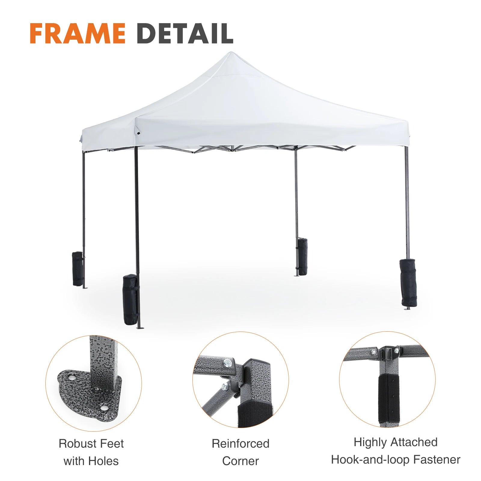 JHK 10x10ft Pop Up Outdoor Canopy Tent Easy Setup  Sun Shelter