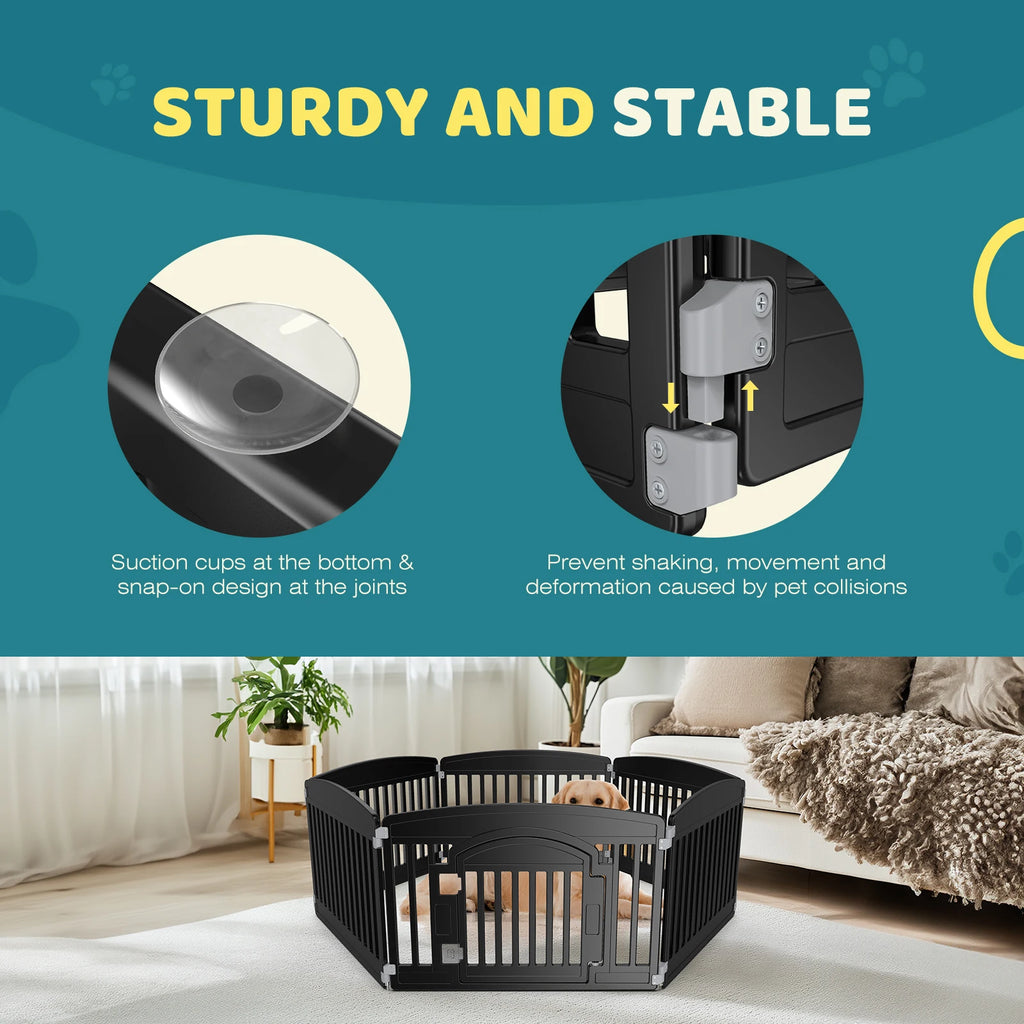 Plastic Dog Playpen 6 Panel 24IN Expandable Durable Fence