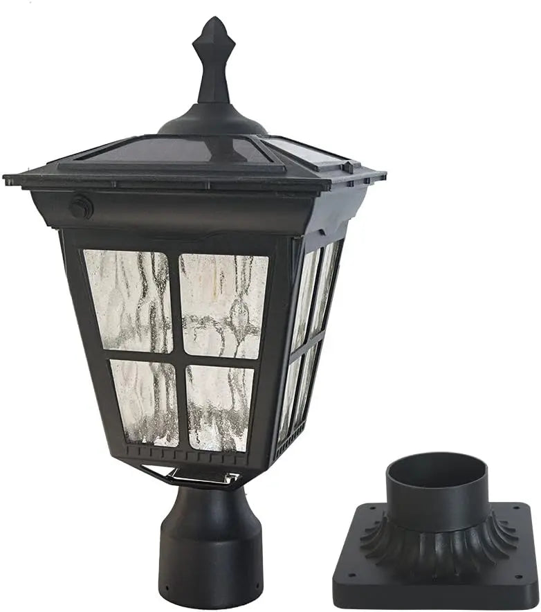 LED Solar Post Light, 3' Fitter Base Outdoor Pole Mount