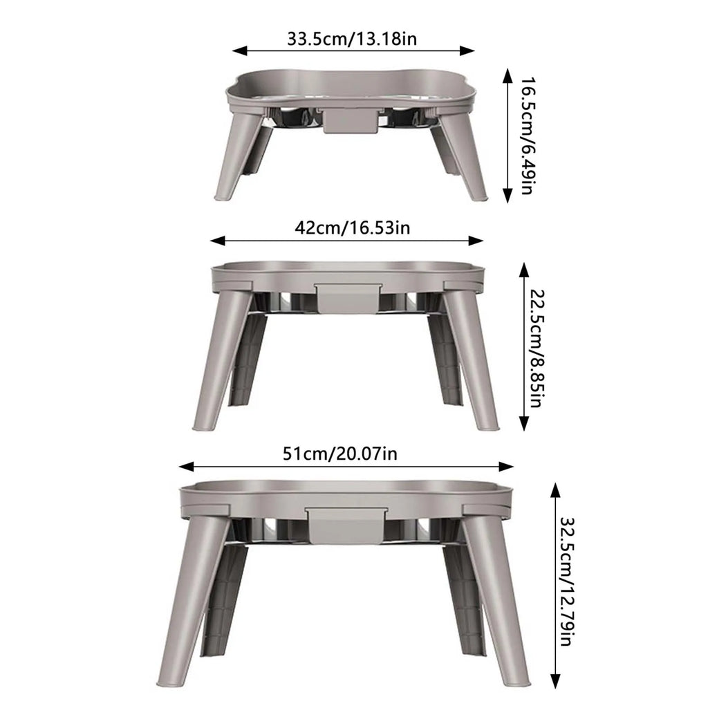 Raised Stand Elevated Dog Feeder Non-Slip and No Spill