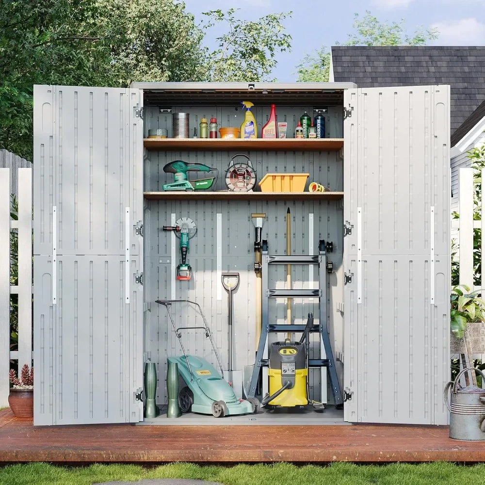 Outdoor Storage Shed, 64 Cu Ft Vertical Sheds with Floor