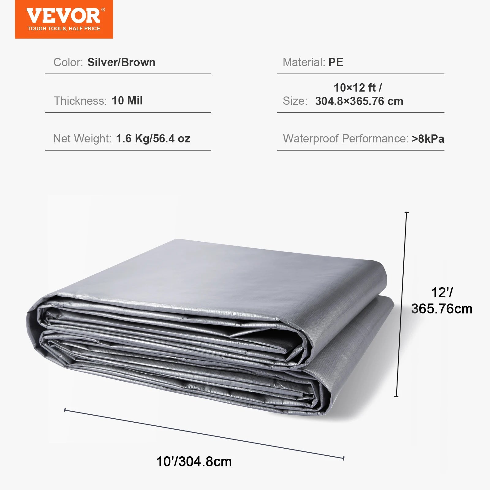 Heavy Duty Tarp Waterproof Tear Proof Poly Plastic Cover