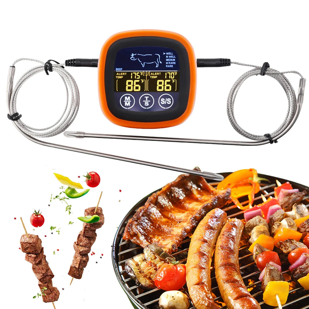 Digital Kitchen Thermometer with 2 Probe Touch Screen With Timer