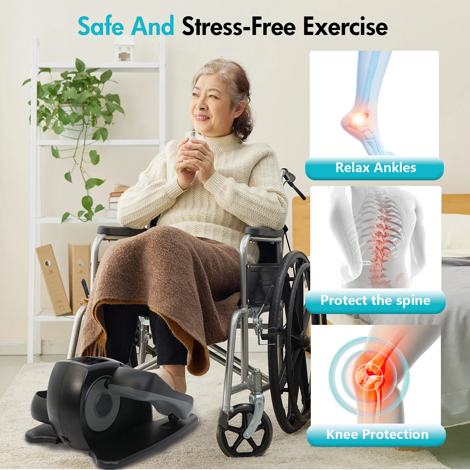 Under-Desk Elliptical Machine Portable Pre-Installed