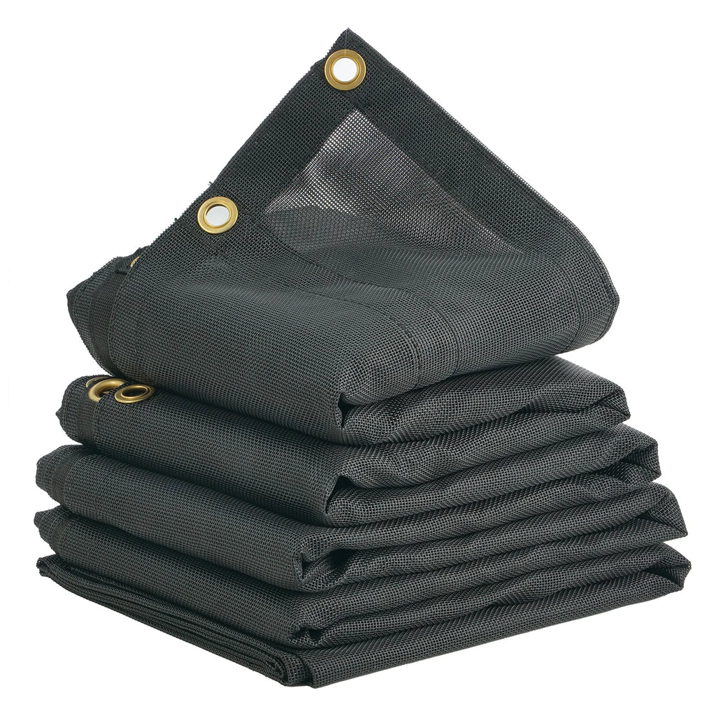 18oz PVC Dump Truck Tarp Folding Mesh Awning Tarpaulin Rainproof Cloth Double Pockets Trailer Shade for Outdoor Garden