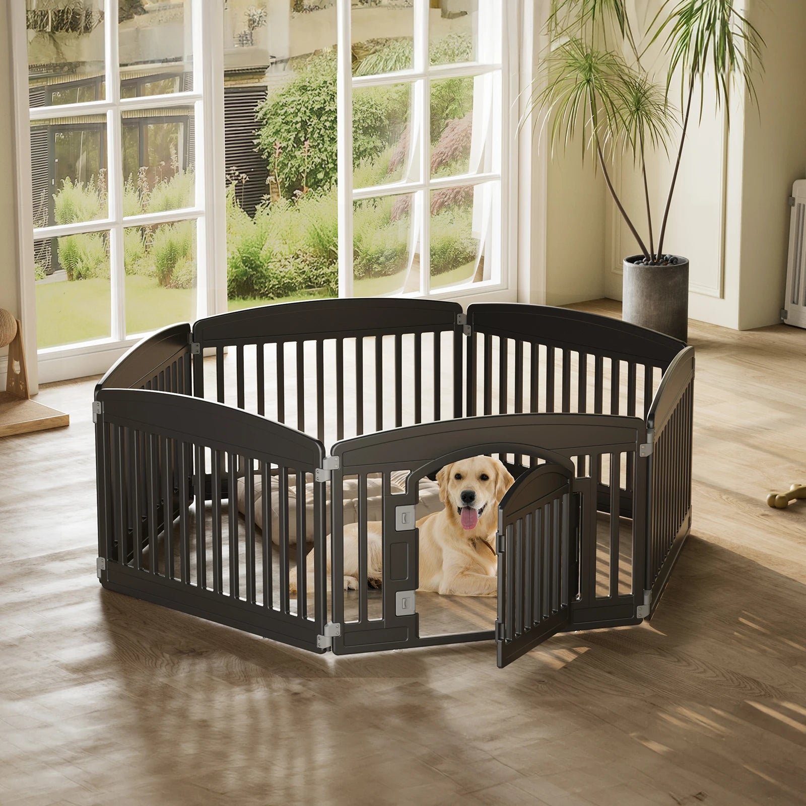 Plastic Dog Playpen 6 Panel 24IN Expandable Durable Fence