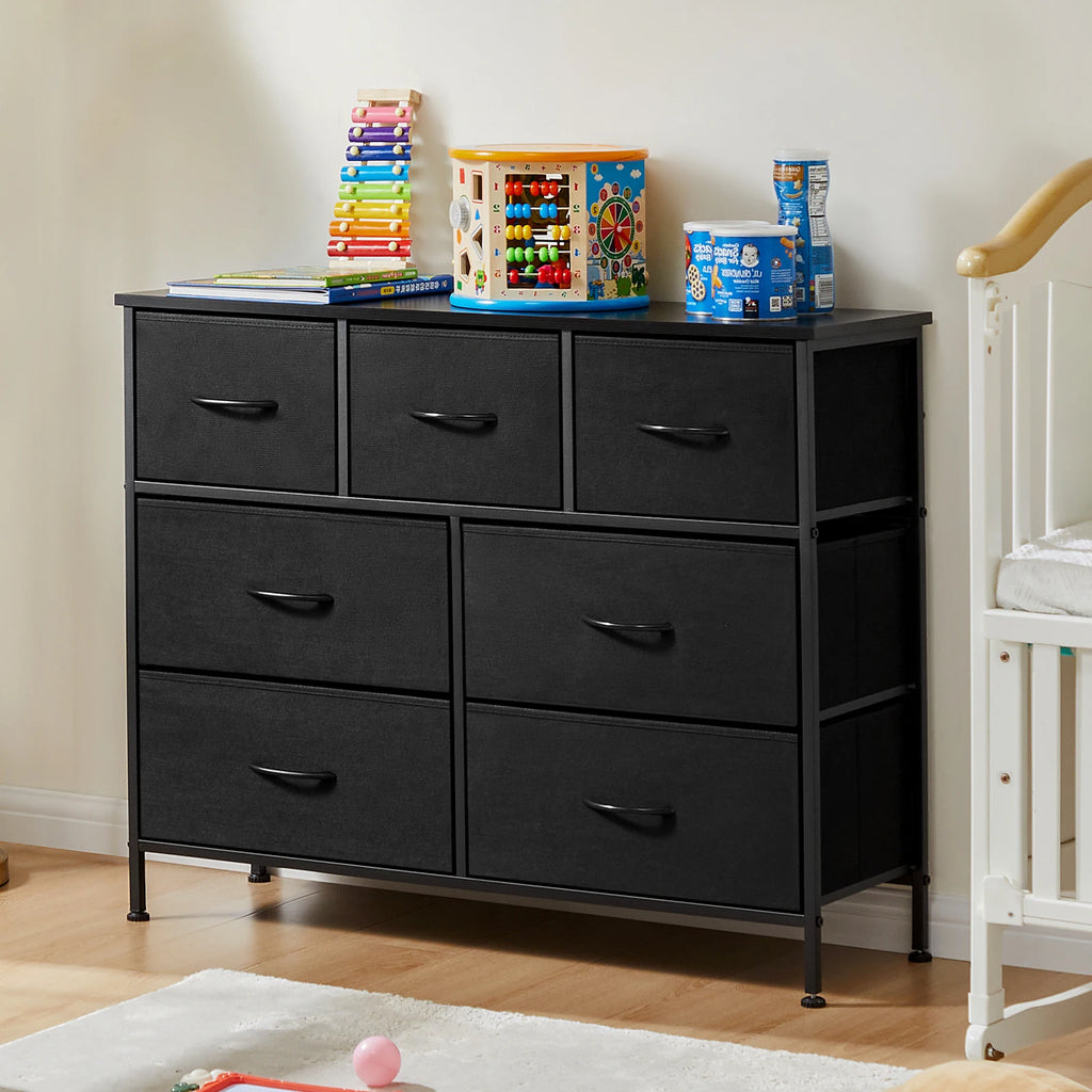 Dresser For Bedroom With 7 Fabric Drawers Organizer Storage