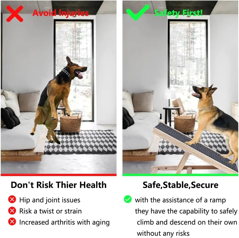 Wooden Pet Dog Safety Ramp Ladder Lightweight