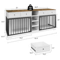 82'' Large Double Dog Crate Furniture TV Stand With 4 Drawers