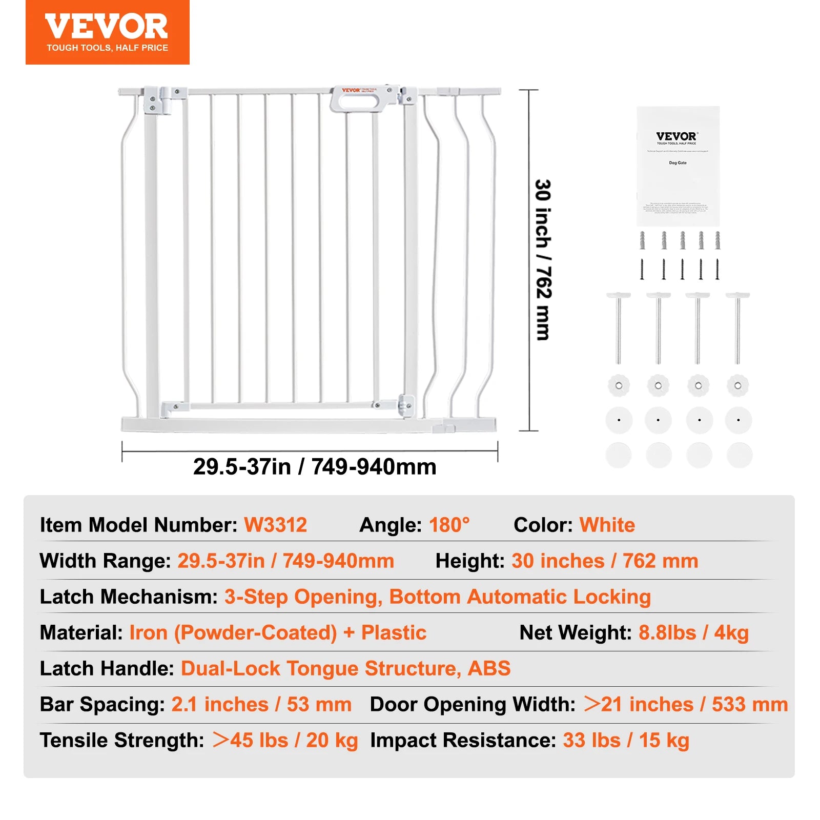 Baby Gate 28/30/36 Inches High Baby Gate