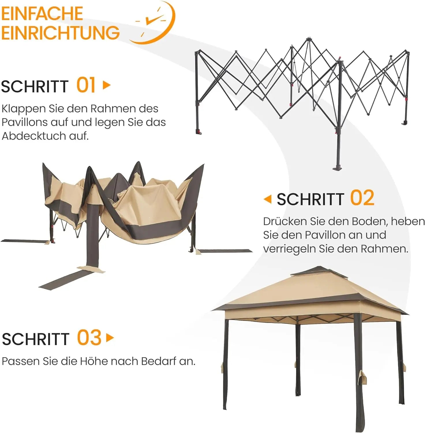 Outdoor Gazebo Canopy with 4 Detachable Mosquito Nets and Rainproof