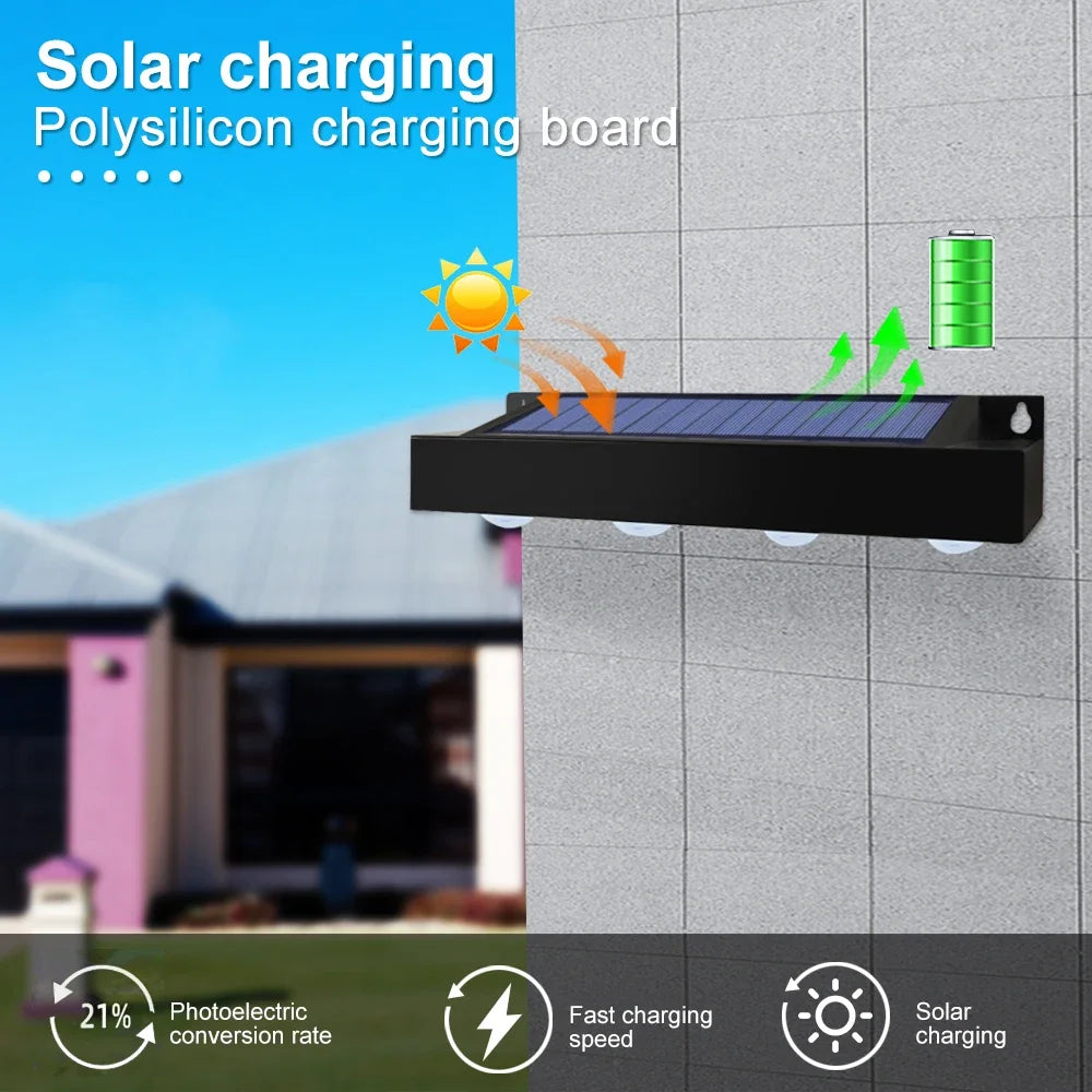 Solar Wall Light Outdoor 4/6/8LED Waterproof