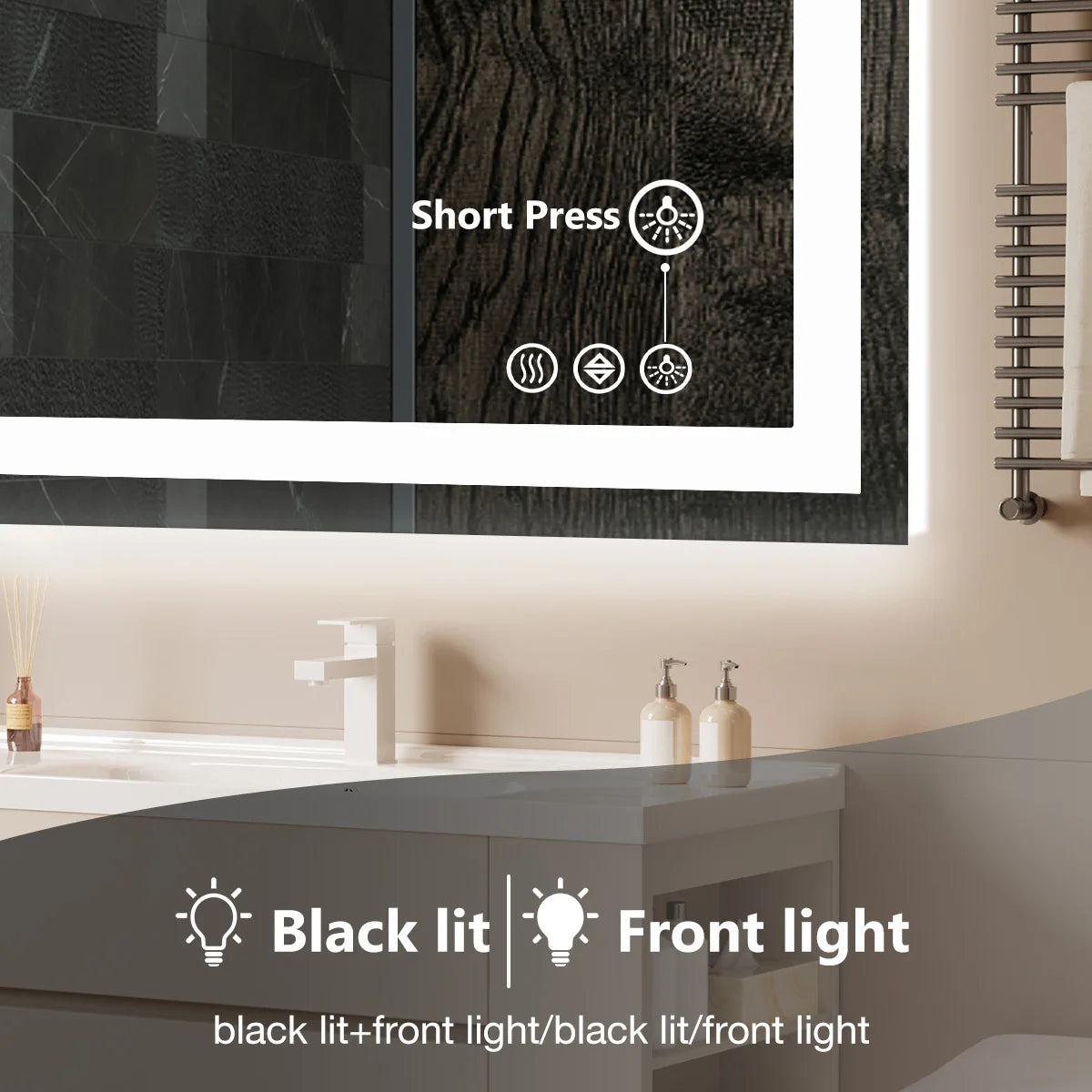 36"x 24"LED Bathroom Vanity Mirror for Wall Memory Function