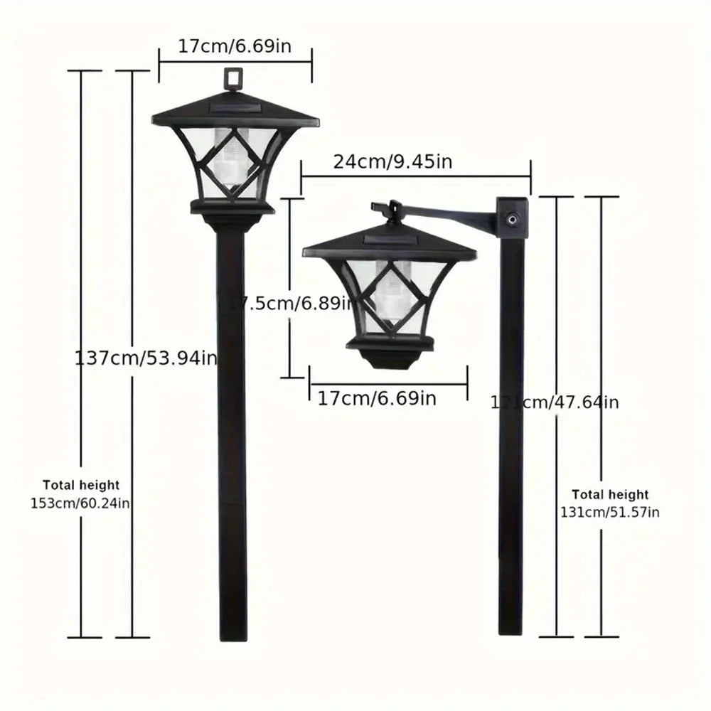 Solar Light Pole Waterproof Lamp Post Vintage Street Lights