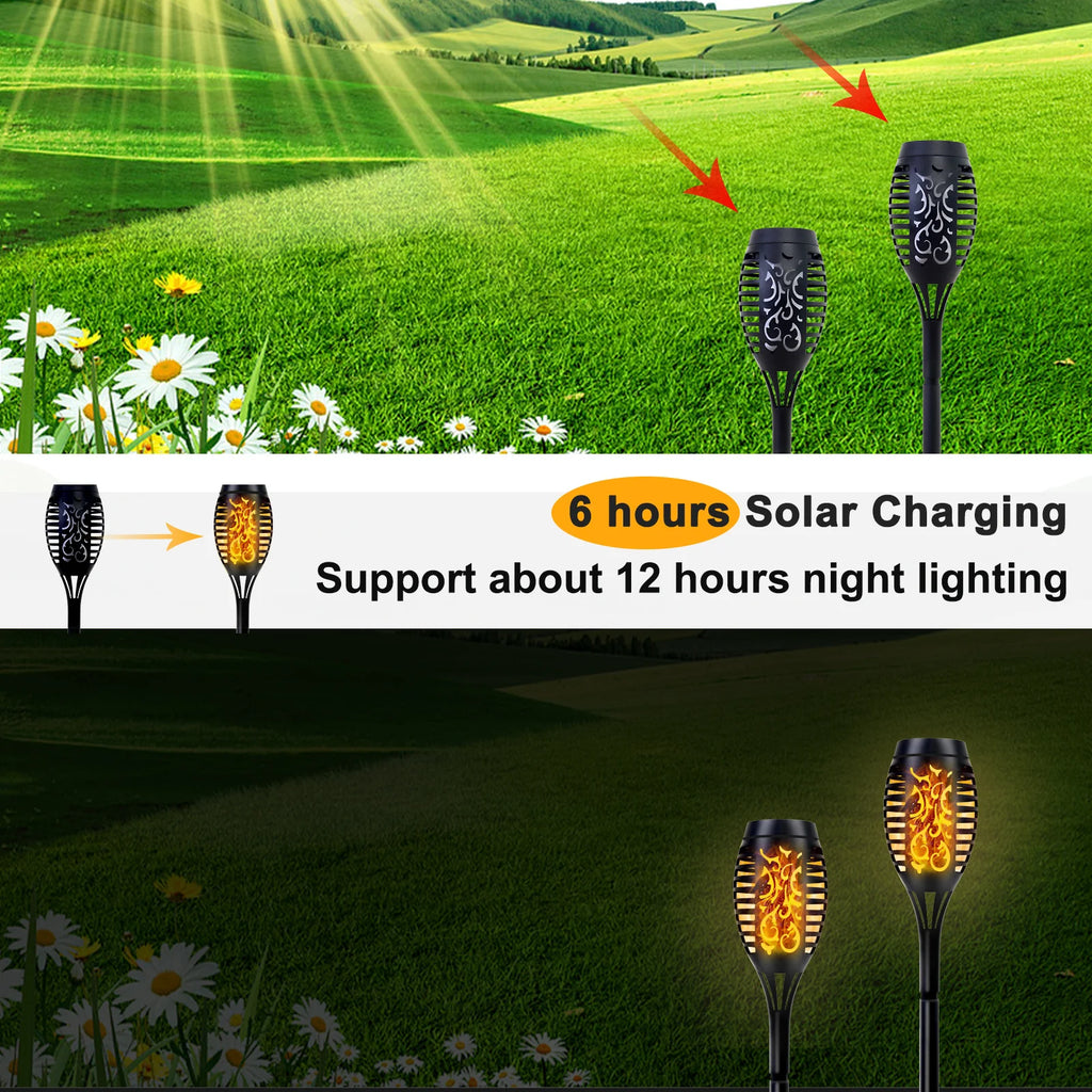 Solar Lights Outdoor LED 4/6/8/12Pcs Solar Torch Lights