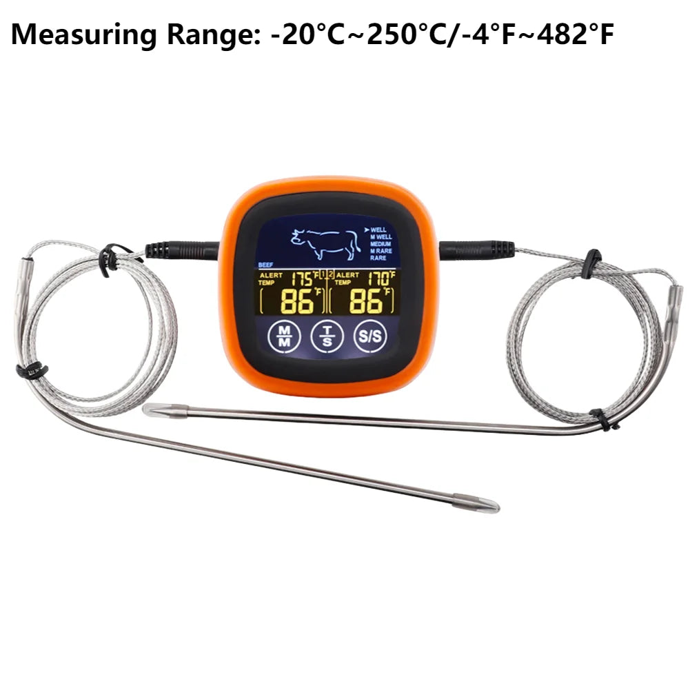 Digital Kitchen Thermometer with 2 Probe Touch Screen With Timer
