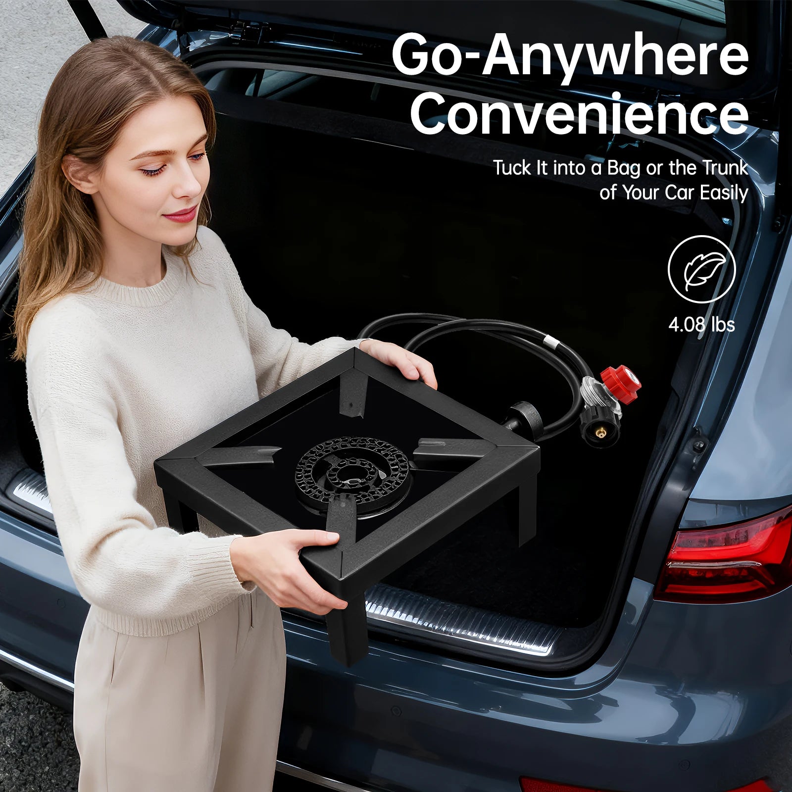 Portable Double Burner Outdoor Gas Stove Propane Cooker