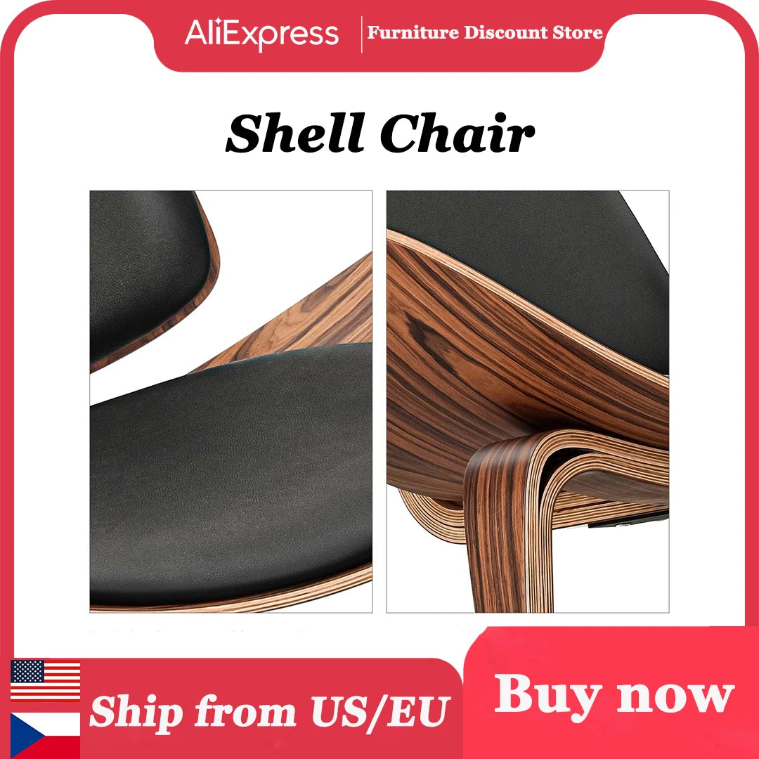 Mid Century Solid Wood Three-Legged Chair