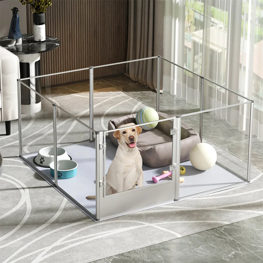 XXL Acrylic Dog Playpen Clear Exercise Enclosure