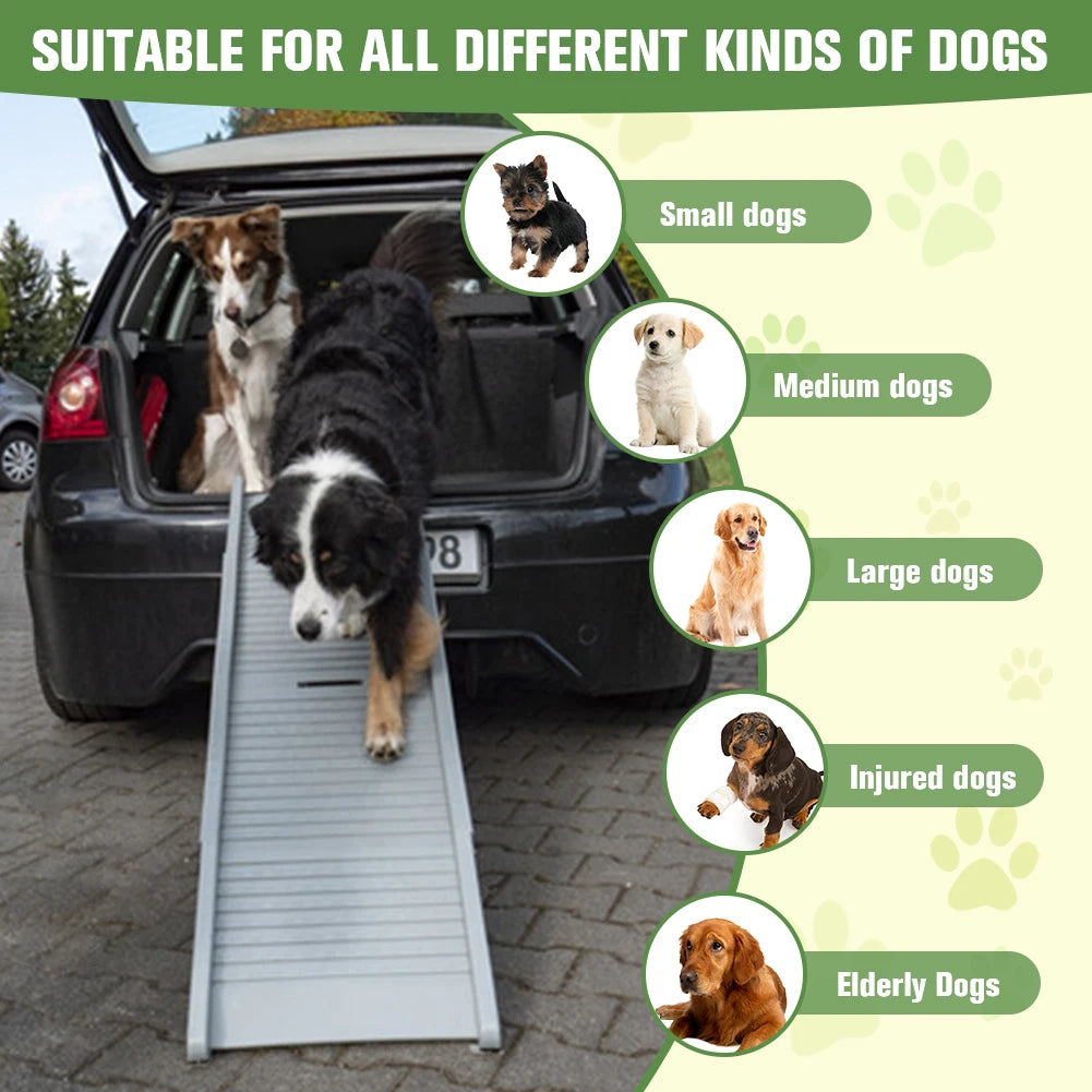 Folding Portable Pet Stair Ramp Non-Slip Rug Surface