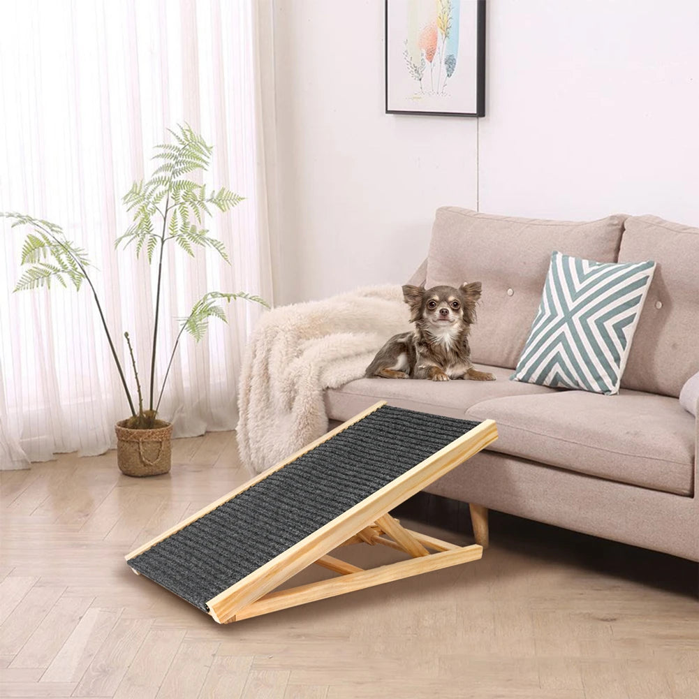 Pet Dog Ramp Ladder Natural Pine Wooden Lightweight