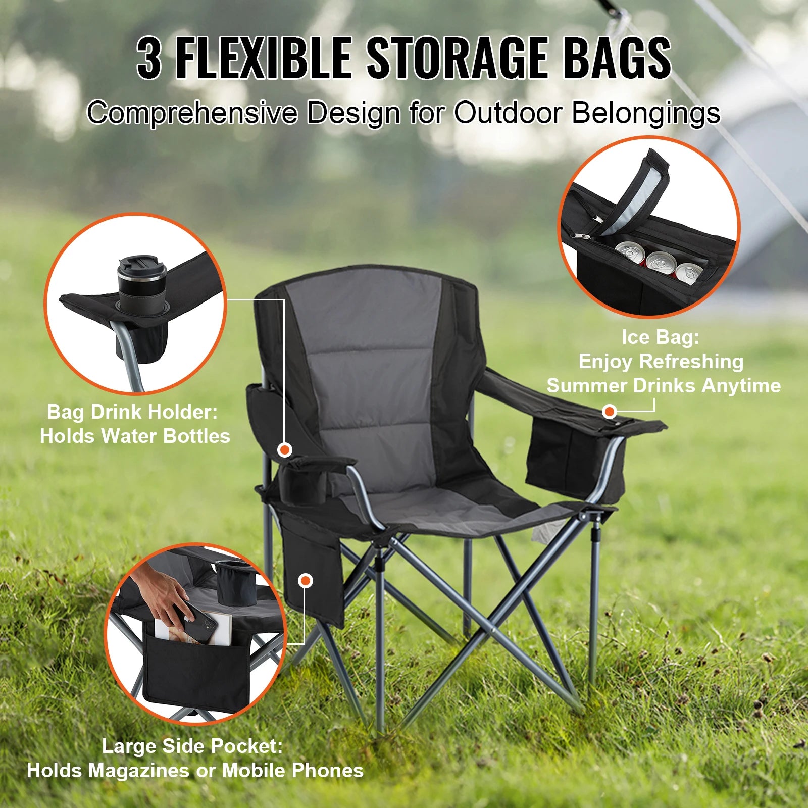 SucceBuy  Camping Folding Chair for Adults And Picnics