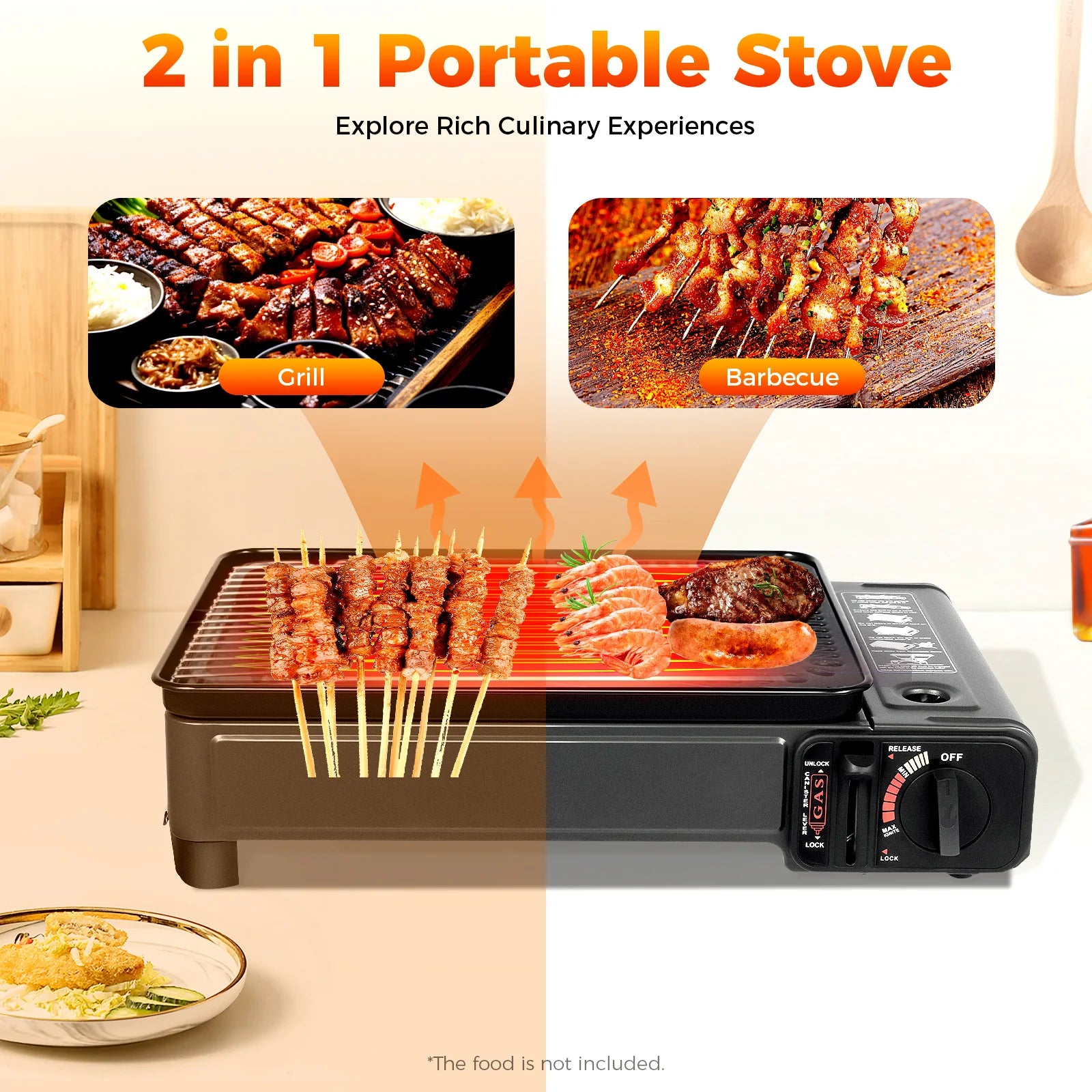 Portable Camping Grill Gas Stove Butane  For Traveling,