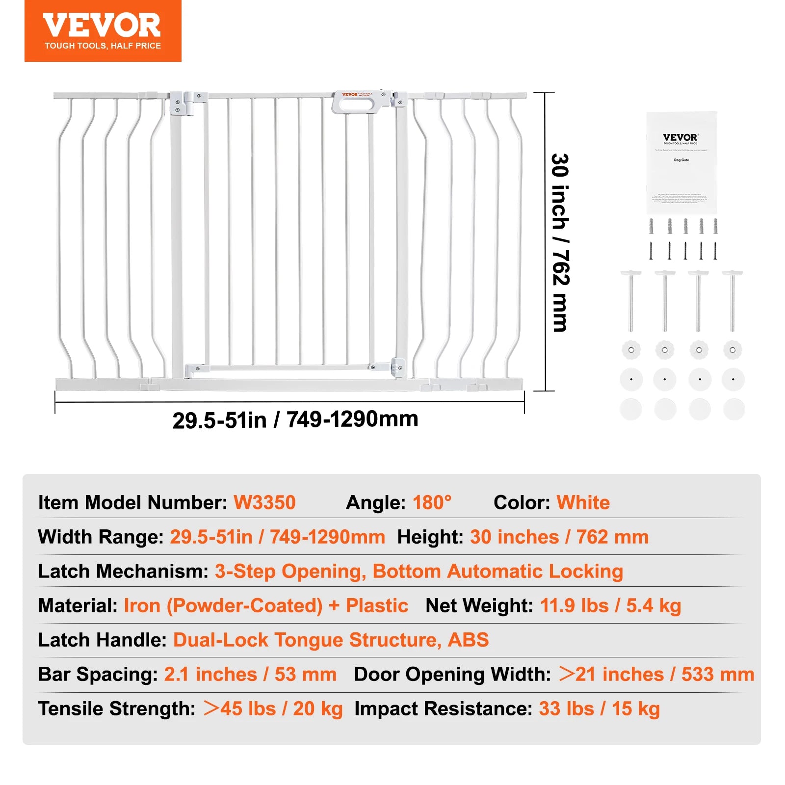Baby Gate 28/30/36 Inches High Baby Gate
