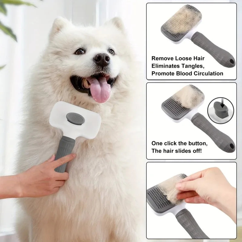 Dual-Use Dog & Cat Grooming Brush (20×10×5.5cm)