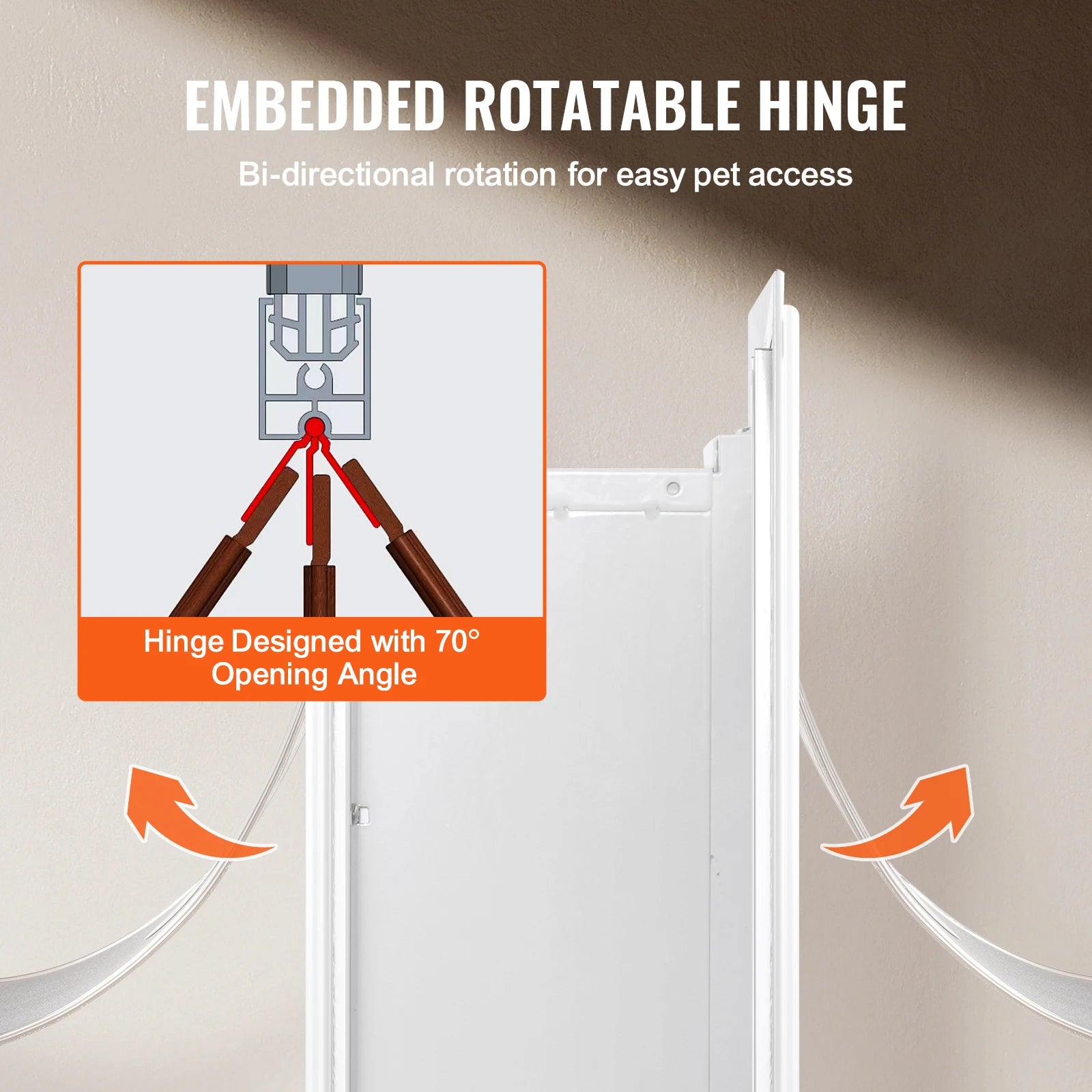 Pet Door Metal Frame with Lock and 3-Flap System