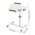 360° Adjustable Laptop Desk Stand Tilting Overbed Table with Wheels